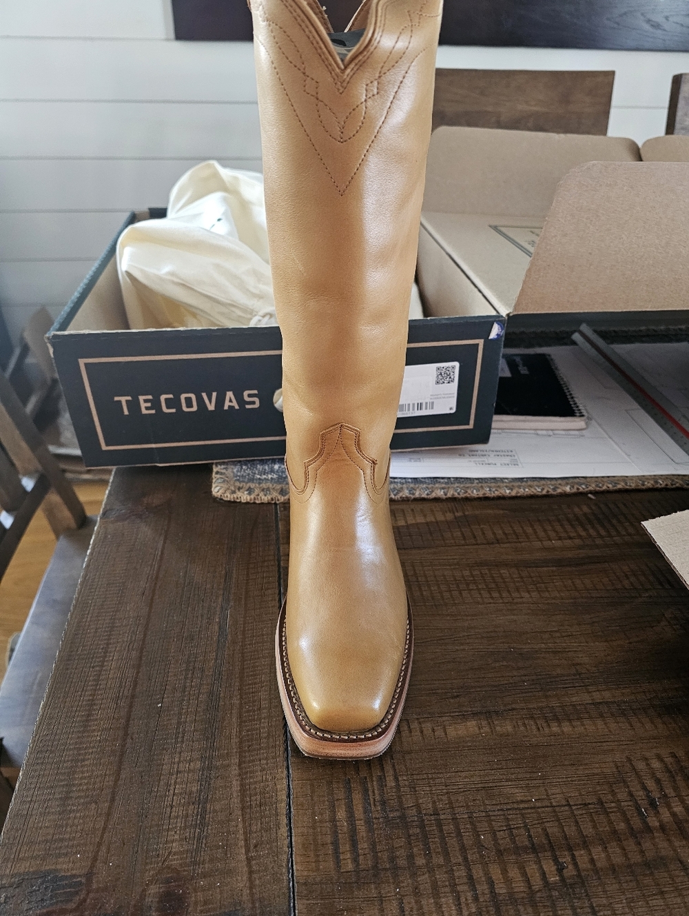 Tecovas Women's Tall Leather Western Boots - Saddle Brown - Picture 2 of 4